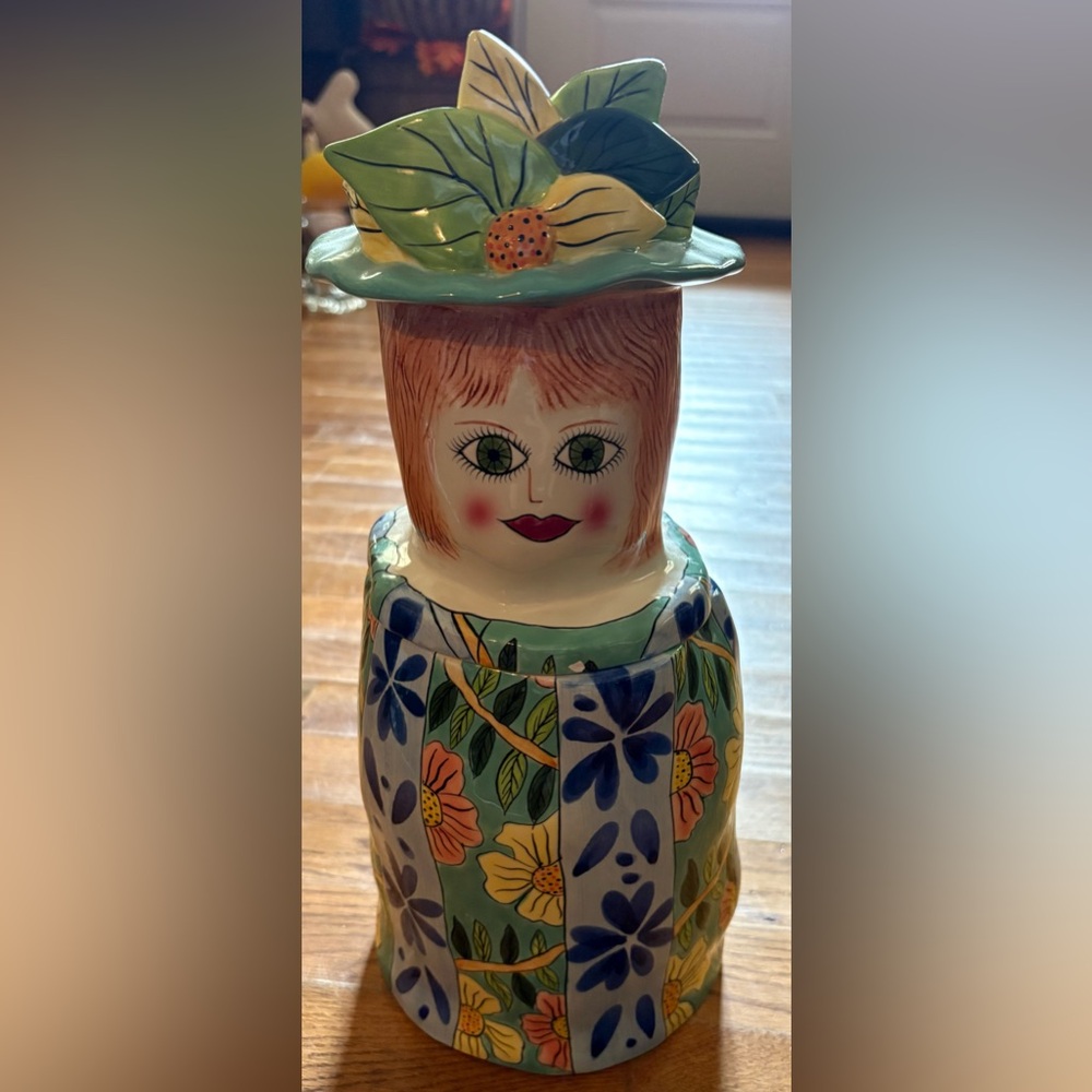 Susan Paley by Ganz “Hana” Cookie Jar, EUC (other than small repair pictured)